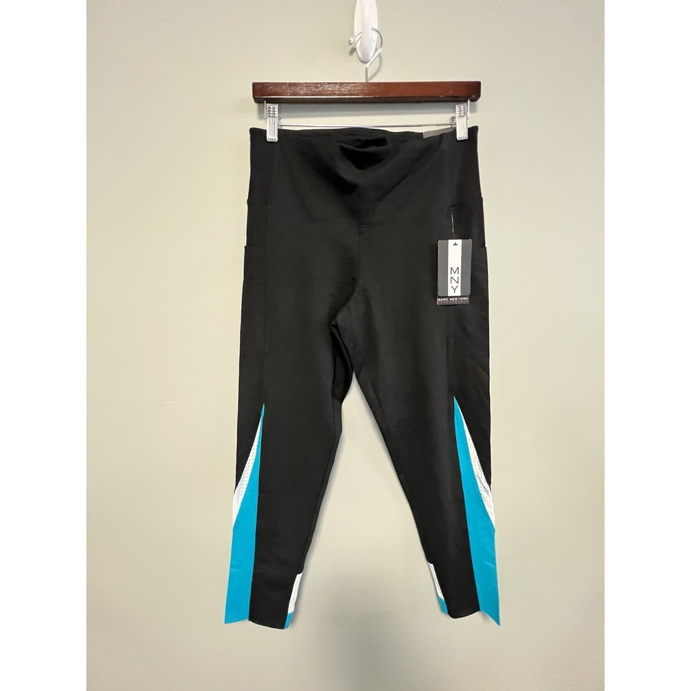 Marc New York Performance 7/8 Leggings Black Women's Size L High Rise NWT